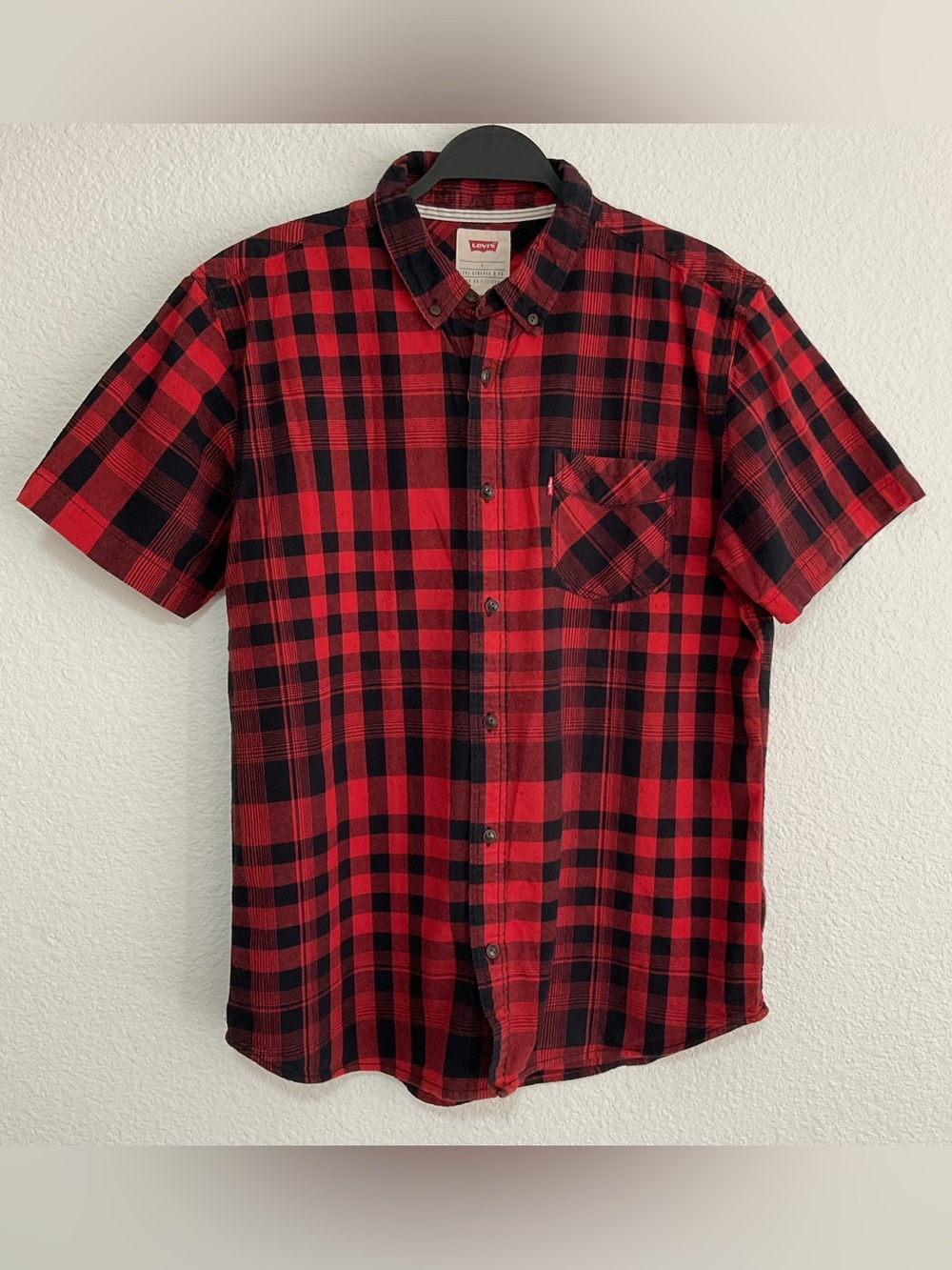 Levi's Men's L Plaid Short Sleeve Button Down Shirt Casual
